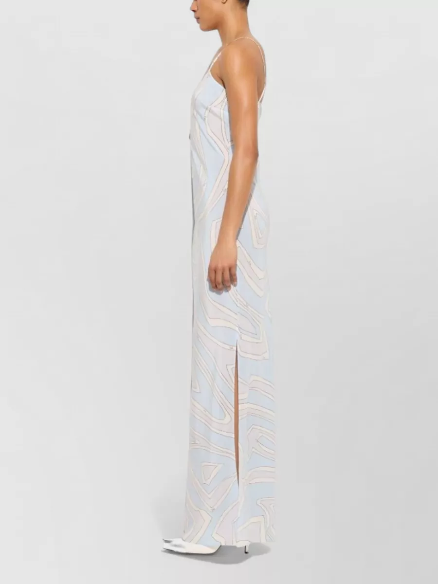 Pucci Silk V-Neck Side-Slit Maxi Dress