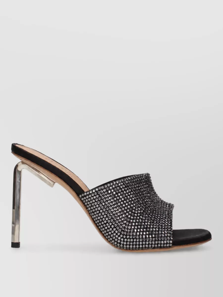 Off-White Satin Stiletto Mules