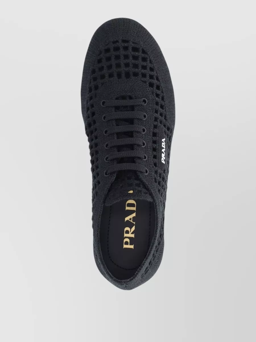 Prada Low Top Lace-Up Sneakers