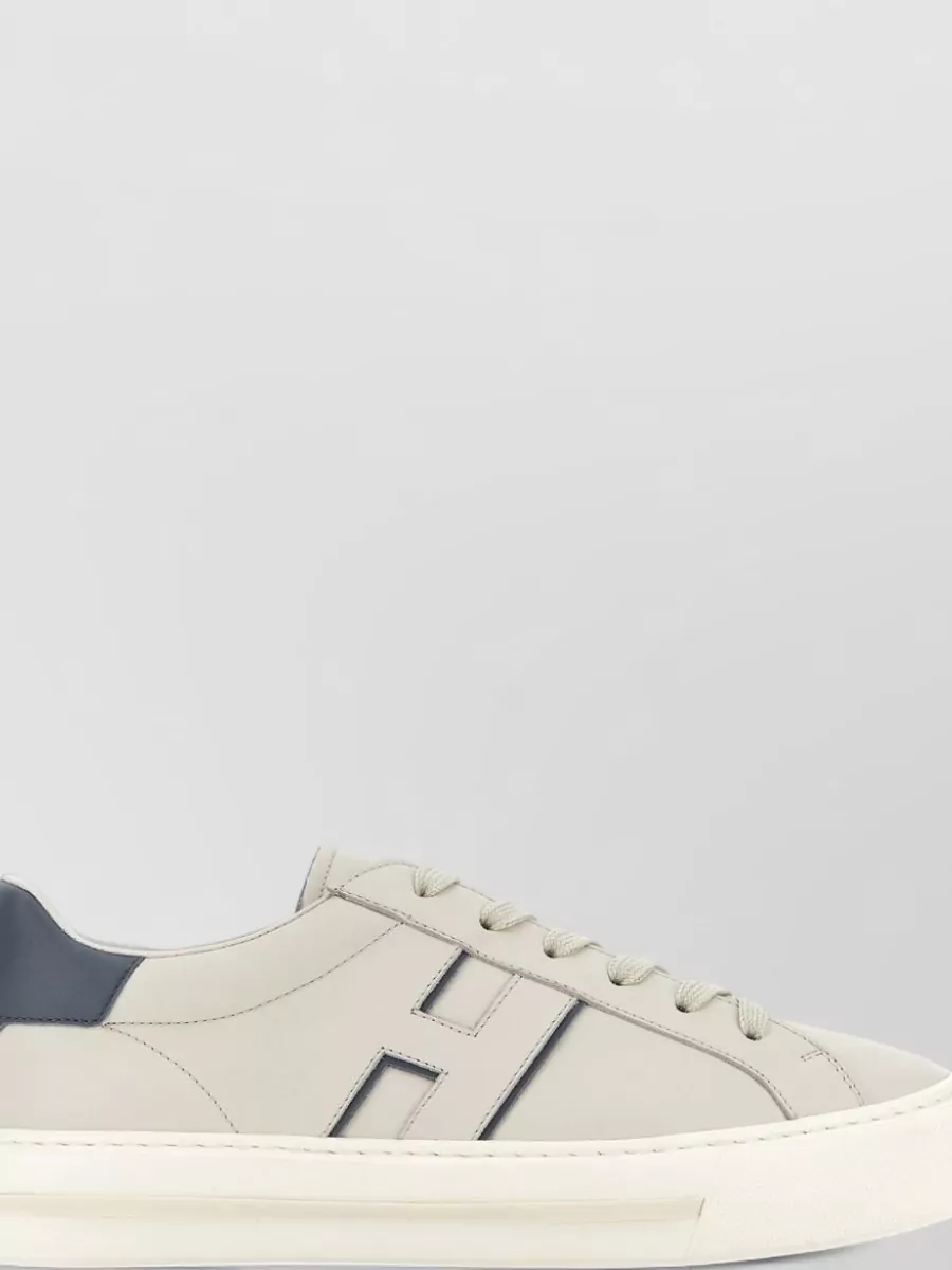 Hogan Low Sneakers Contrast Heel Tab Flat Sole