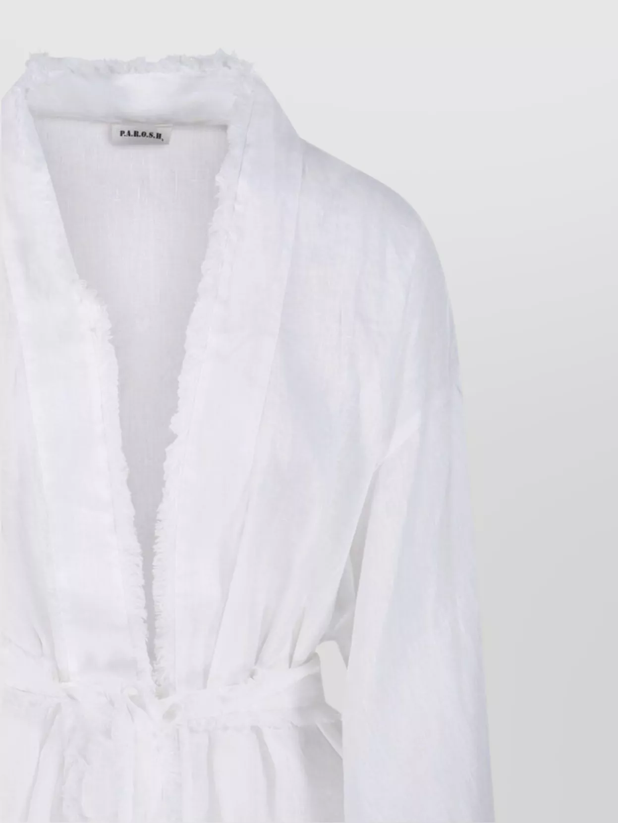 P.a.r.o.s.h Kimono Belted Waist Frayed Edges