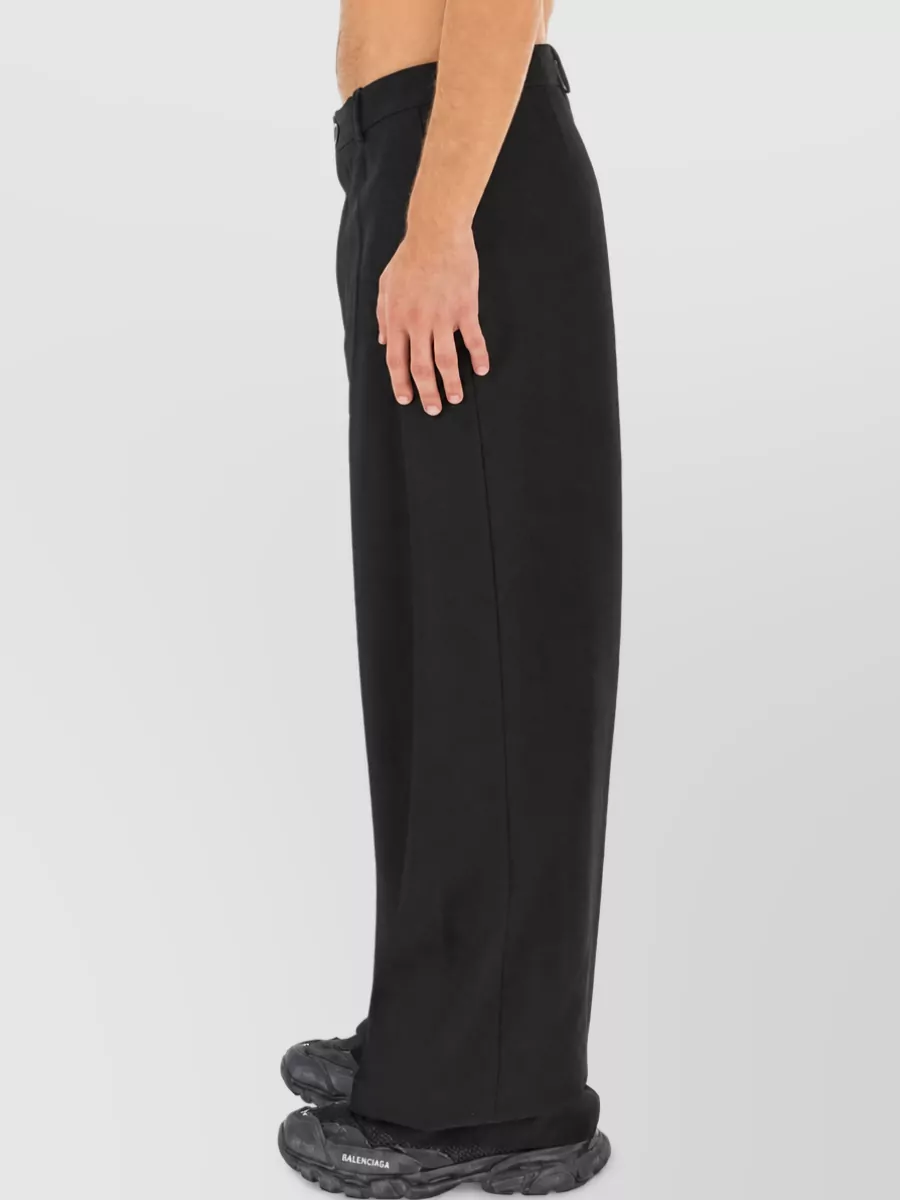Balenciaga Wool Oversized Wide-Leg Trousers