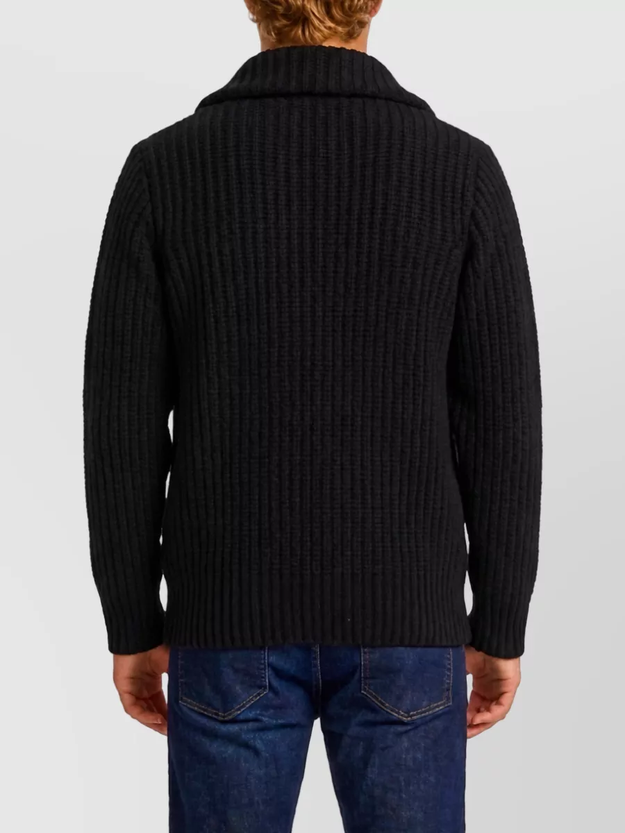 Roberto Collina Wool Ribbed Zip Lightweight Jacket