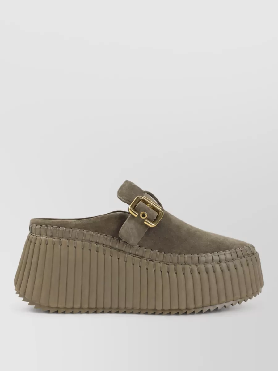 Chloé Leather Platform Mules
