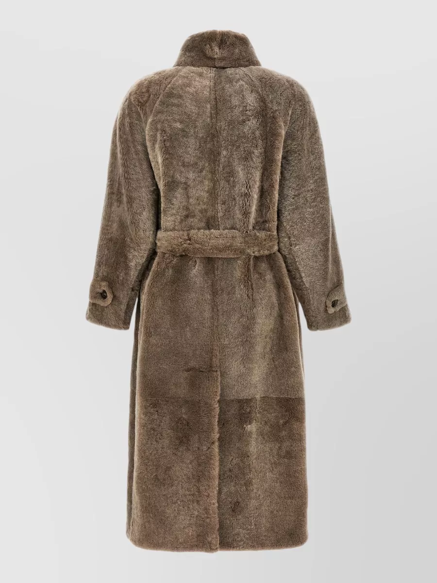 Brunello Cucinelli Shearling Belted Coat