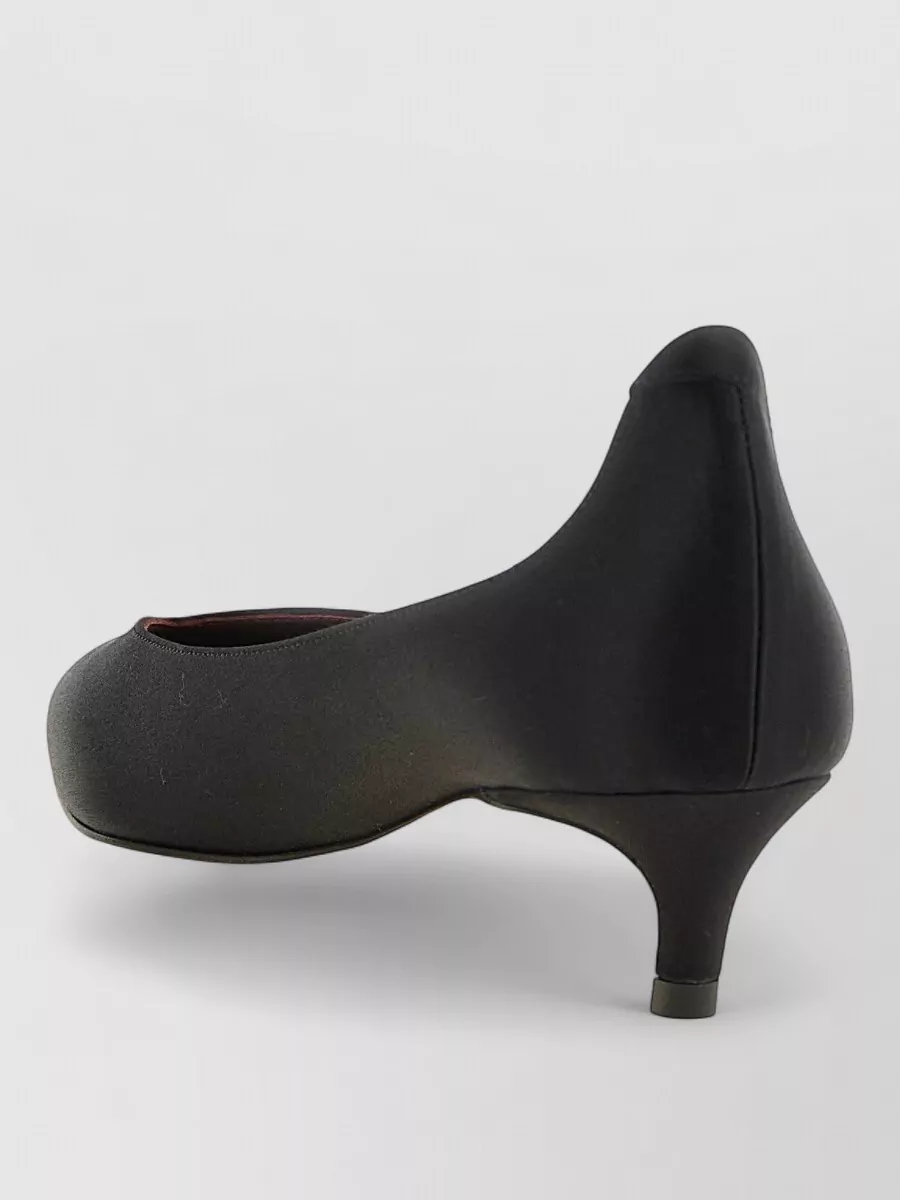 Magda Butrym Silk Satin Pearl Kitten Heel Pumps