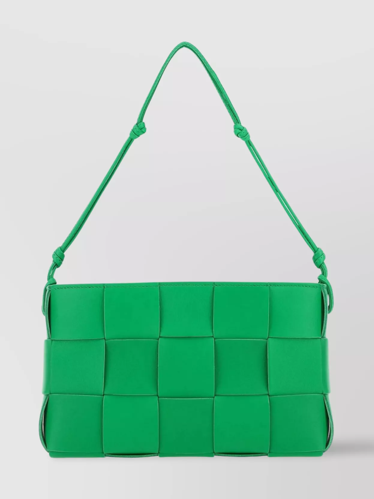 Shop Bottega Veneta Nappa Leather Shoulder Bag With Woven Design In Green