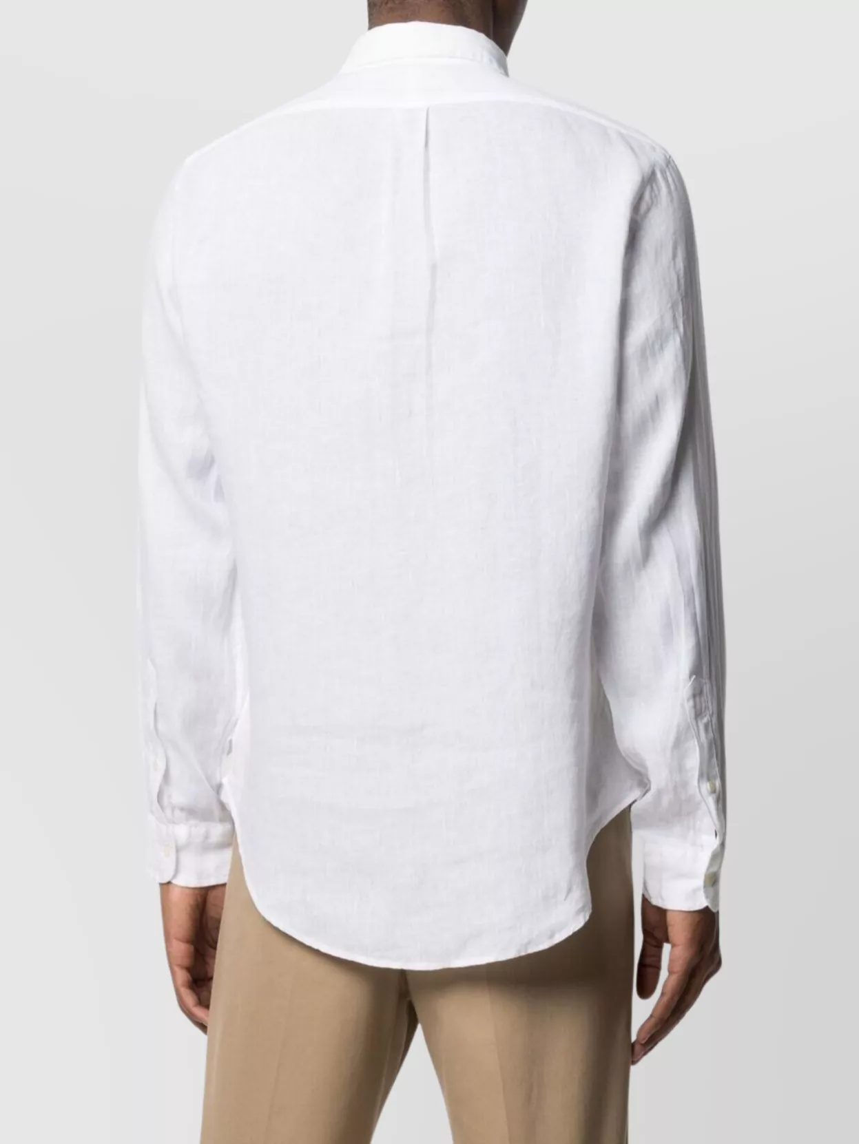 Ralph Lauren Linen Shirt Logo Chenille Texture