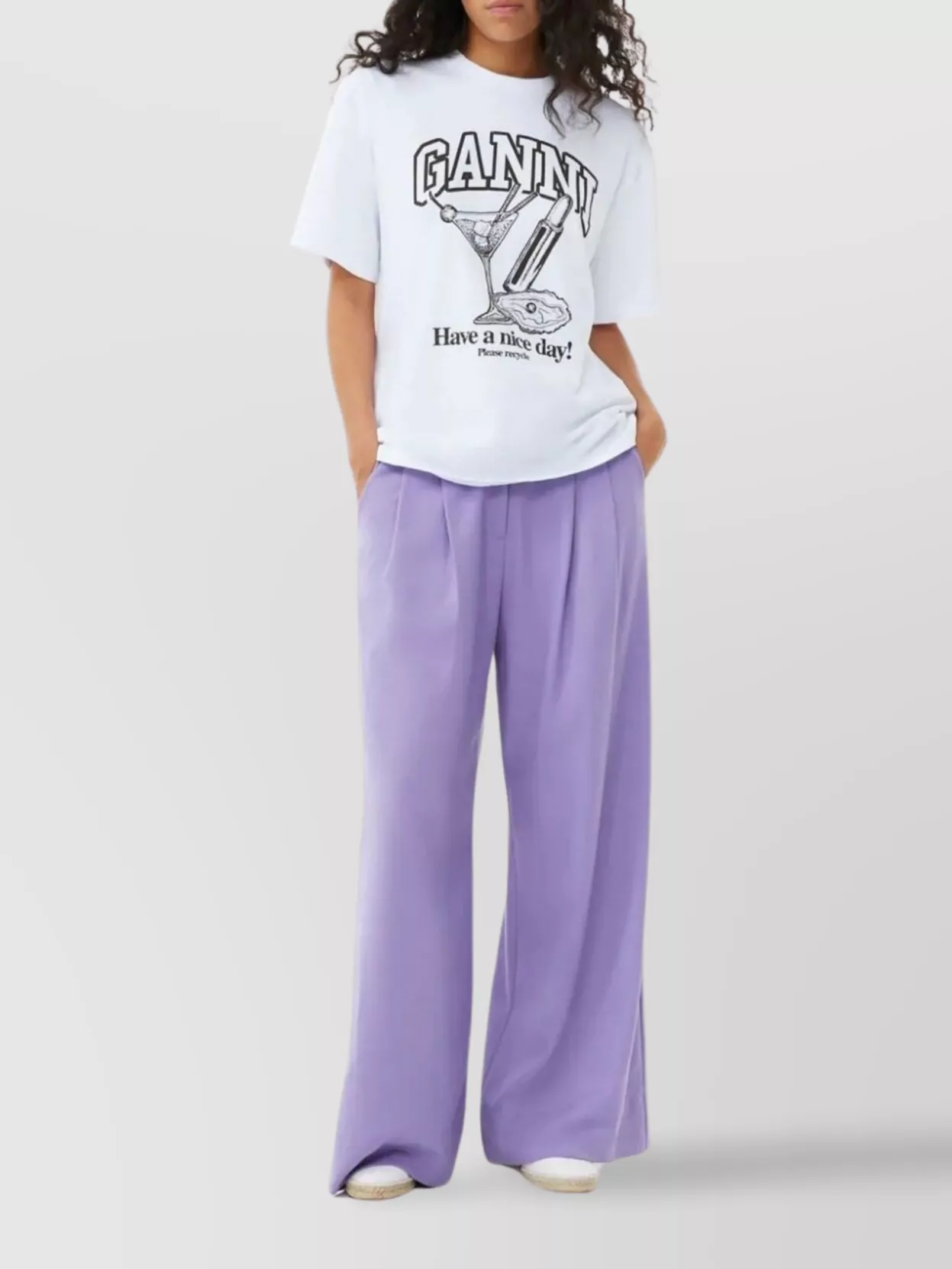Ganni Graphic Print Crew Neck T-Shirt