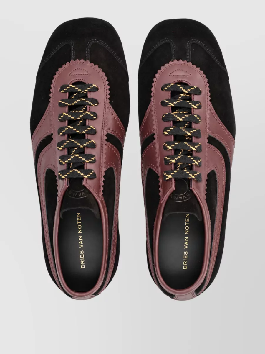 Dries Van Noten Leather Lace-Up Sneakers