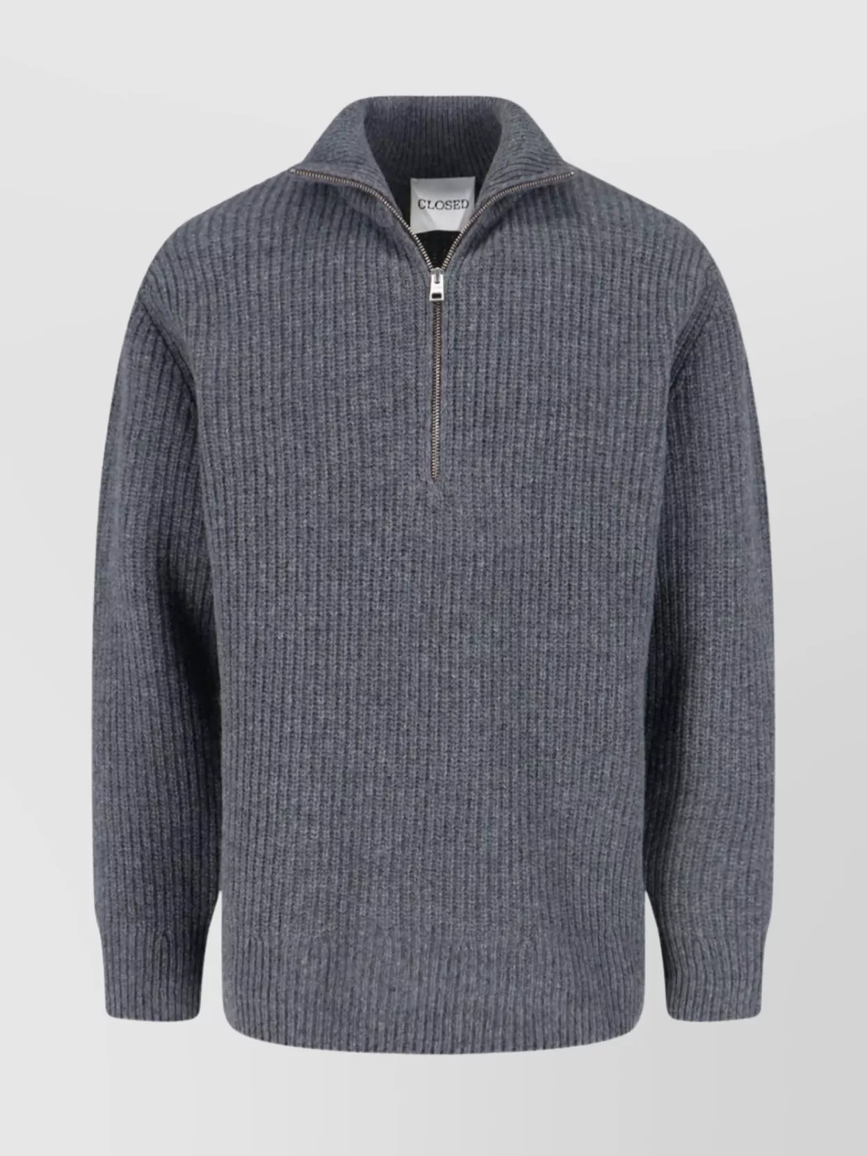 Closed Classic Grey Sweater With Round Neckline In Gray