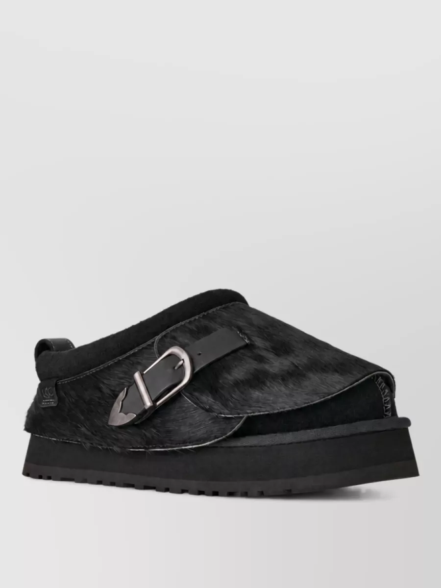 Ugg leather platform slippers