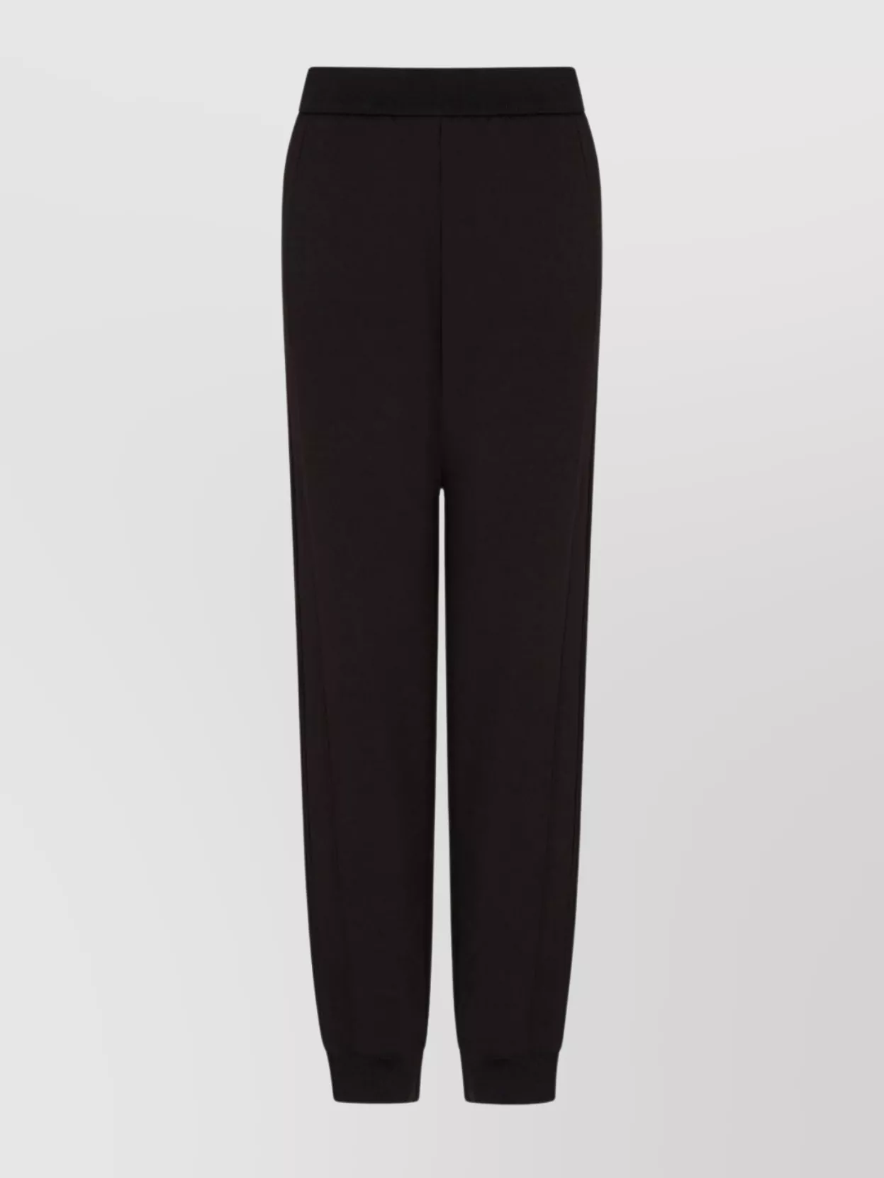 Emporio Armani Cotton Sweatpants With Elastic Waistband And Ribbed Ankles In Black