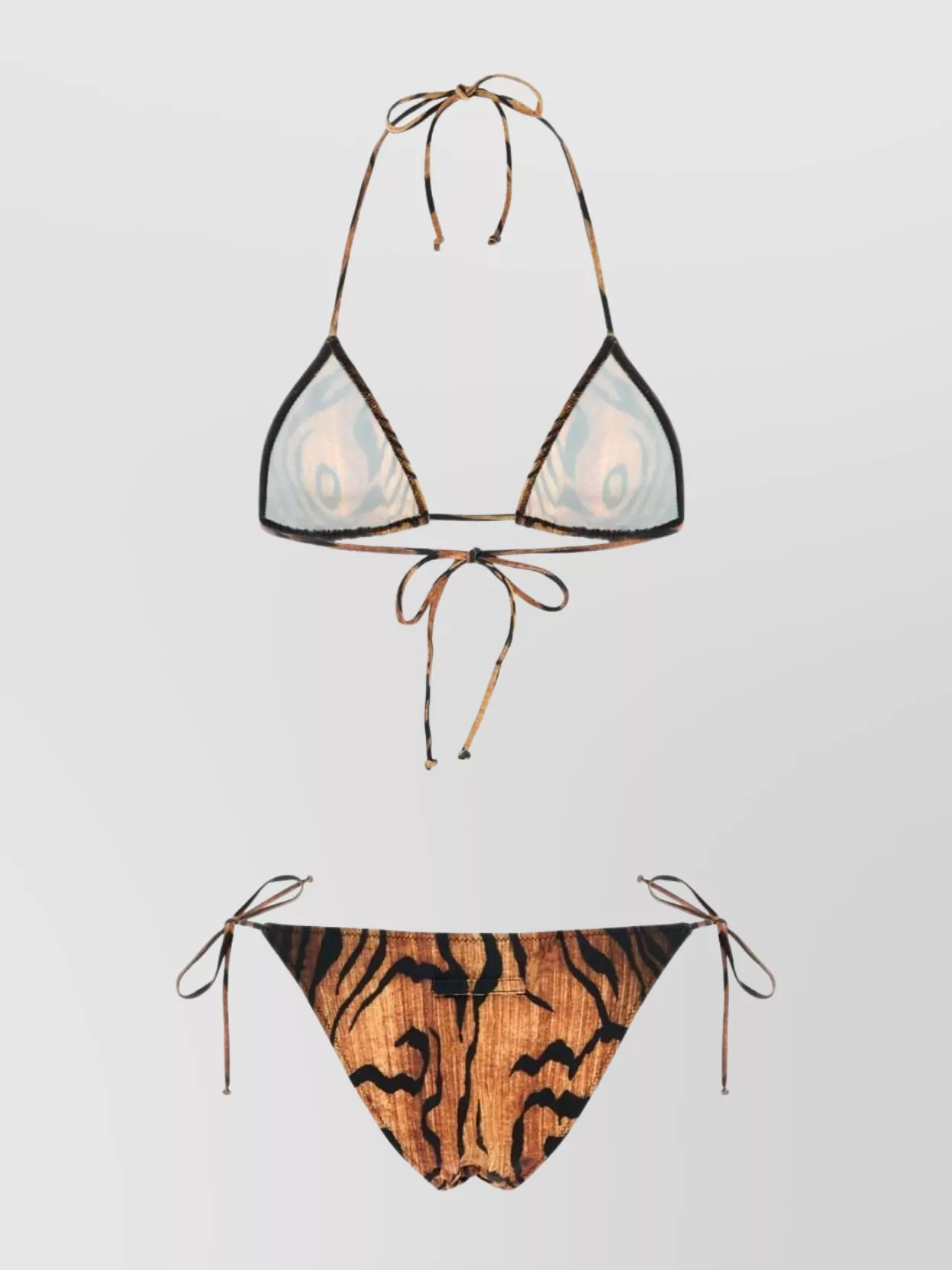 Jean Paul Gaultier Adjustable Halter Neck Bikini Set In Brown