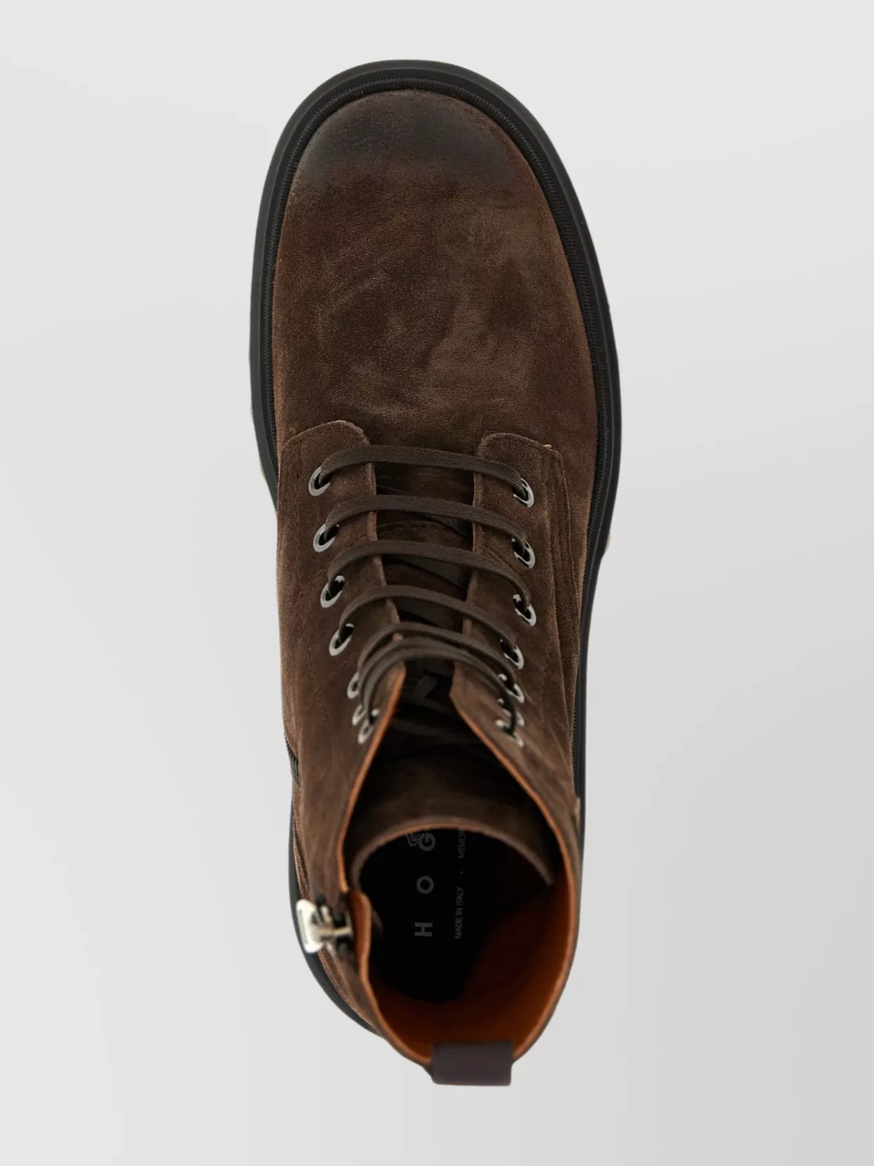 Hogan Chunky Sole Suede Ankle Pull Tab Boots