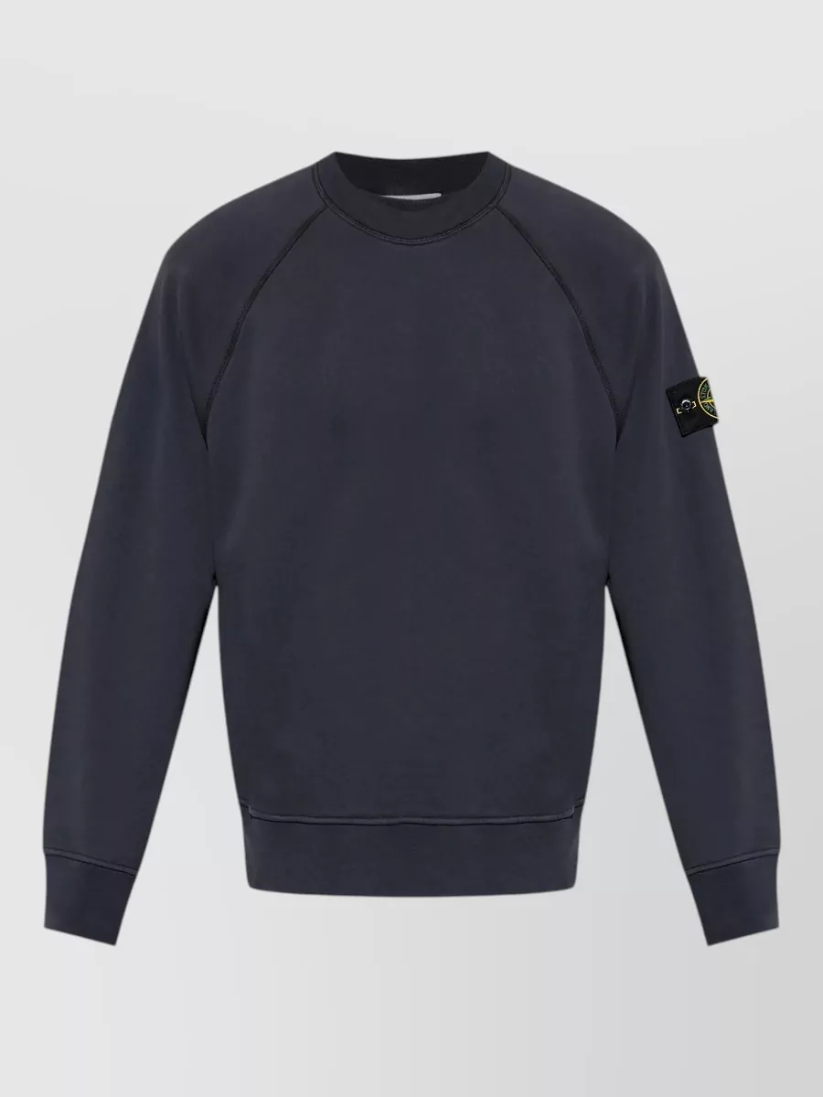 Stone Island cotton ribbed raglan sweatshirt