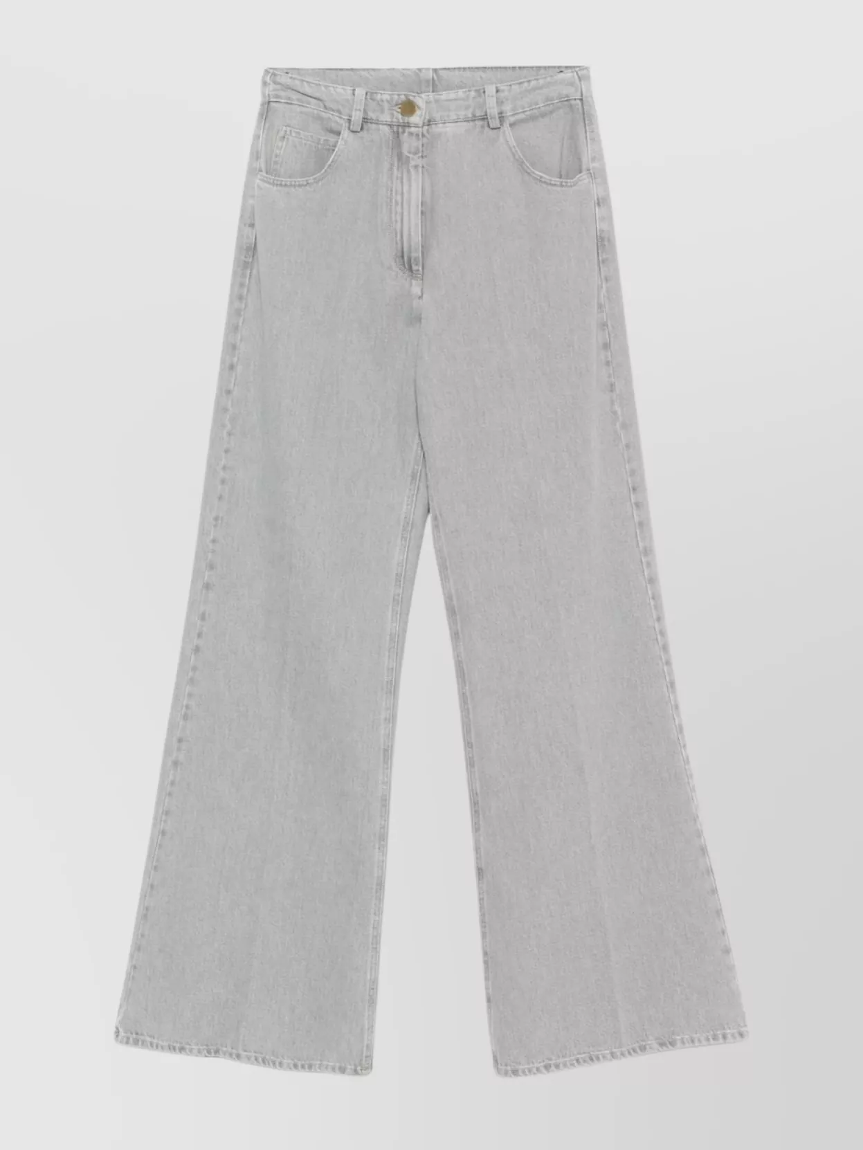 Forte Forte Wide-leg Denim Trousers Five Pockets In Gray