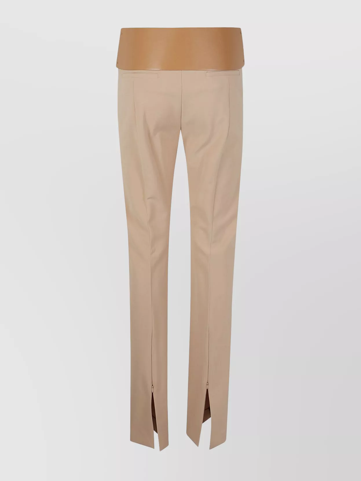 Sportmax Trousers With Front Crease And Side Slits In Neutral