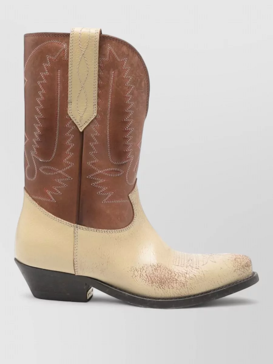 Golden Goose Leather Embroidered Pull-On Boots