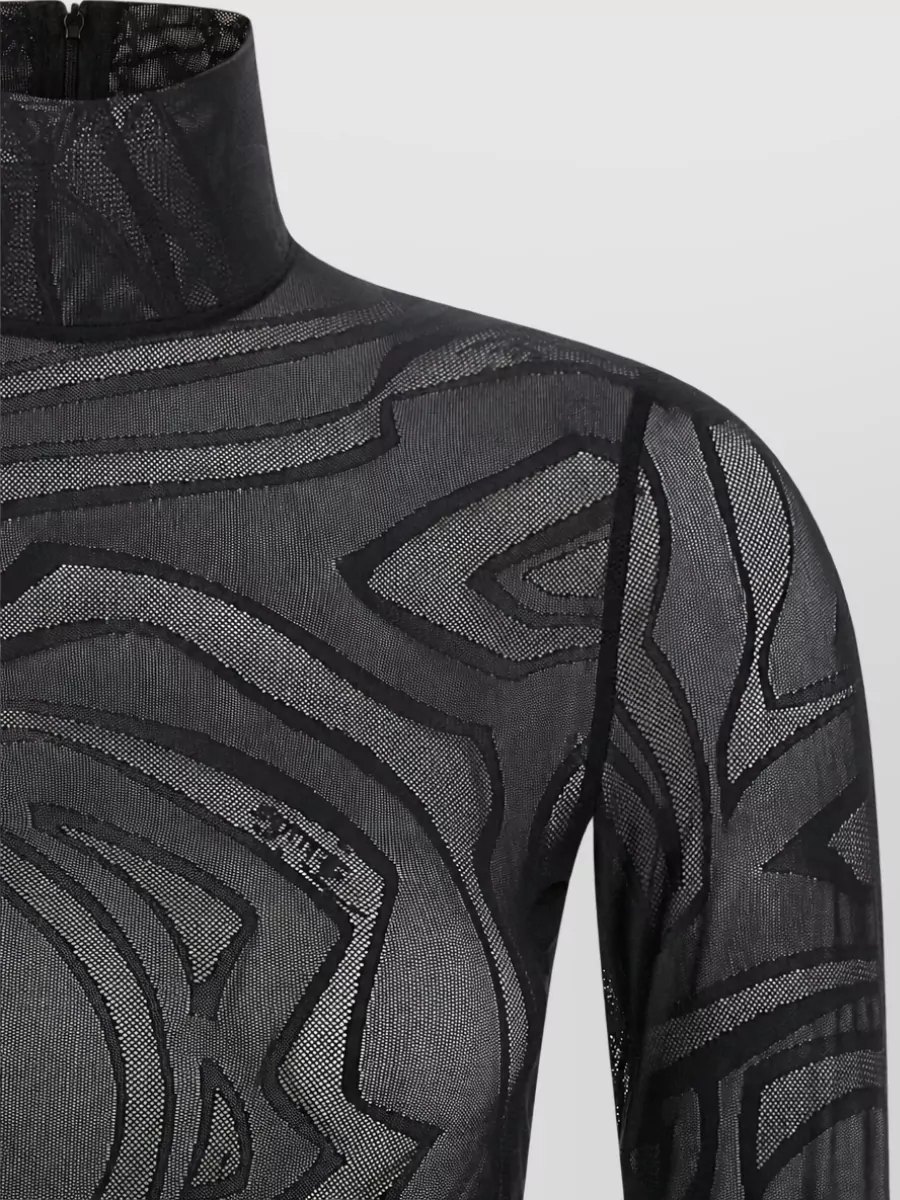Pucci Jacquard Long-Sleeve Bodysuit