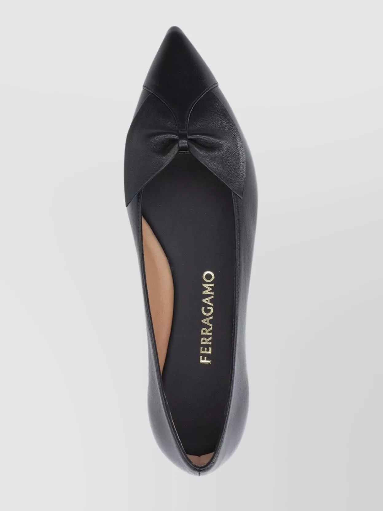 Ferragamo Bow Pointed Toe Flat Ballerina Shoes