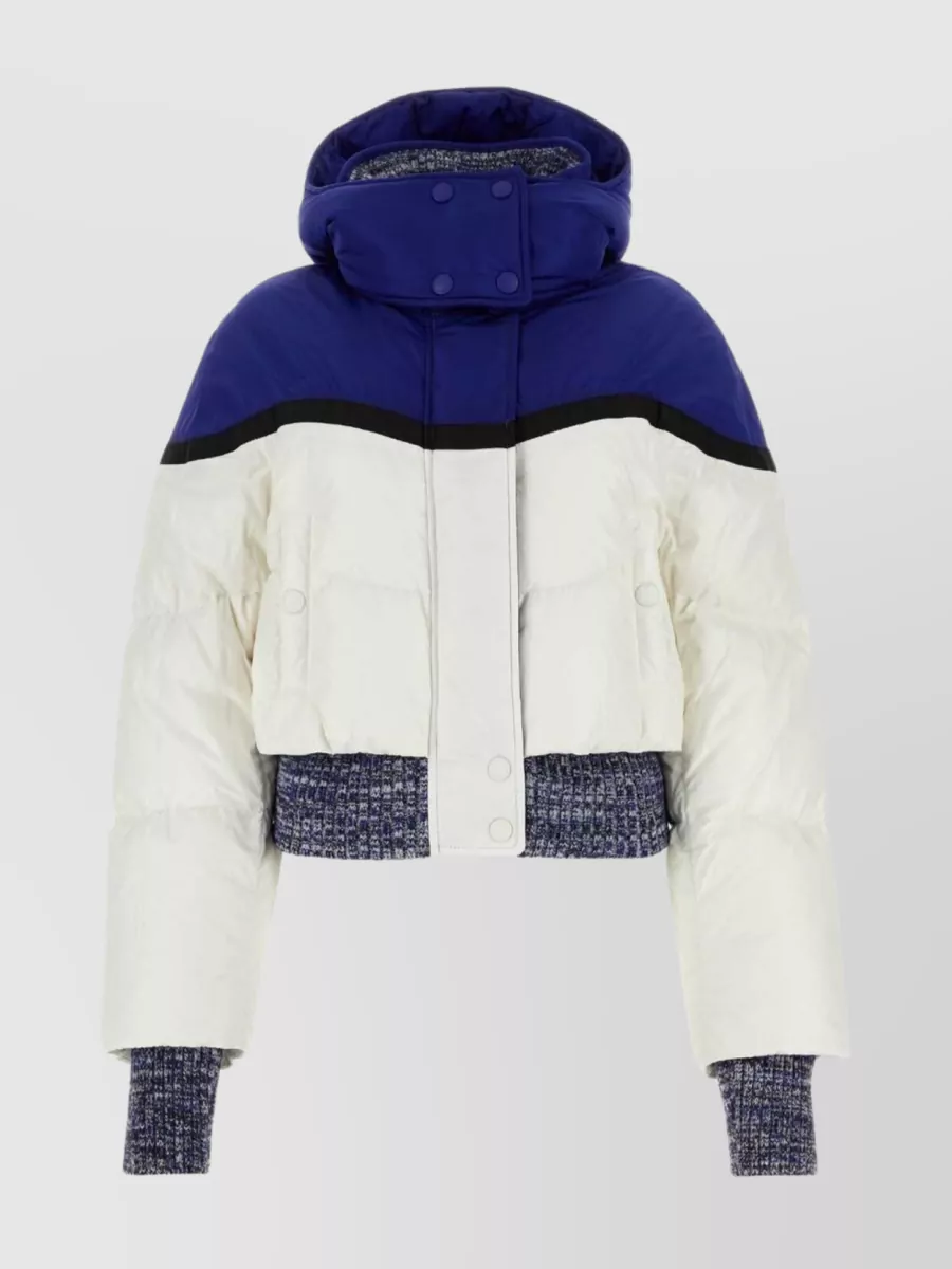 Shop Chloé Contrasting Nylon Puffer Coat In Blue