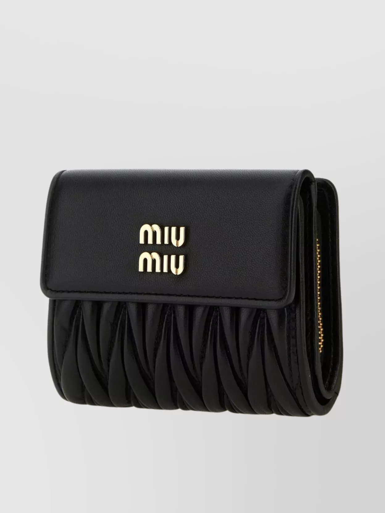 Shop Miu Miu Quilted Design Leather Wallet