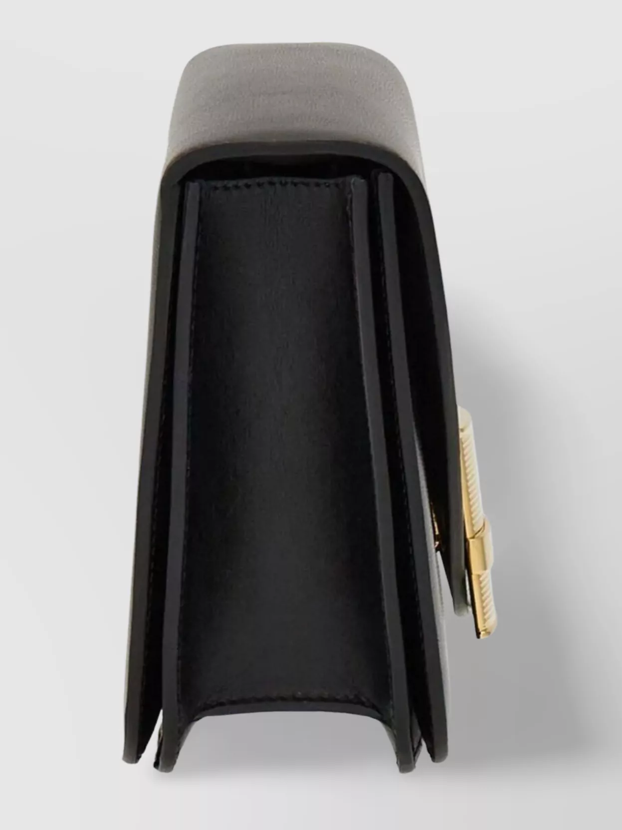 Ferragamo Small Asymmetric Leather Crossbody Bag In Grey