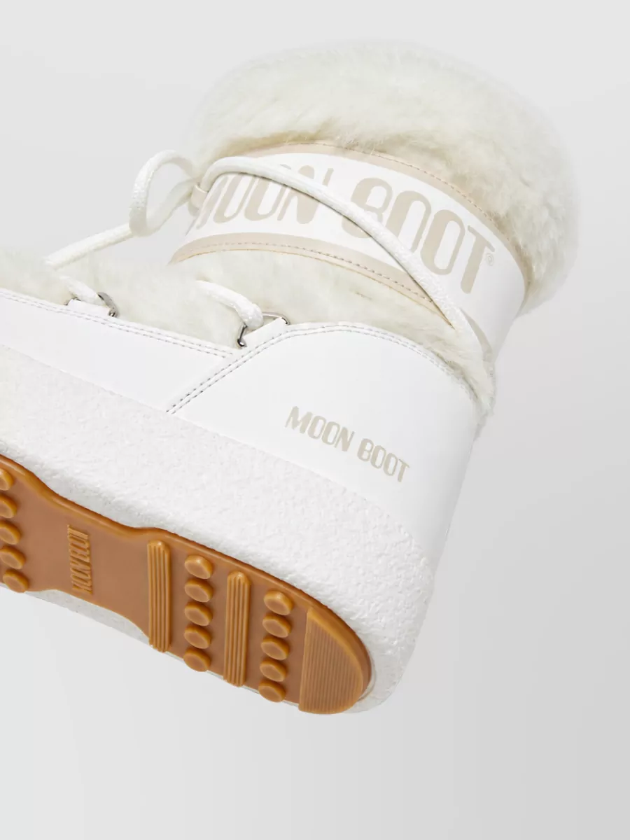 Moon Boot Faux Fur Logo Print Waterproof Ankle Boots