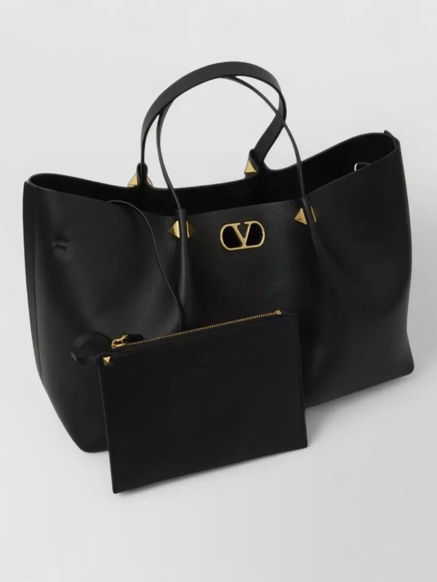 Valentino Garavani Vlogo signature large leather tote bag