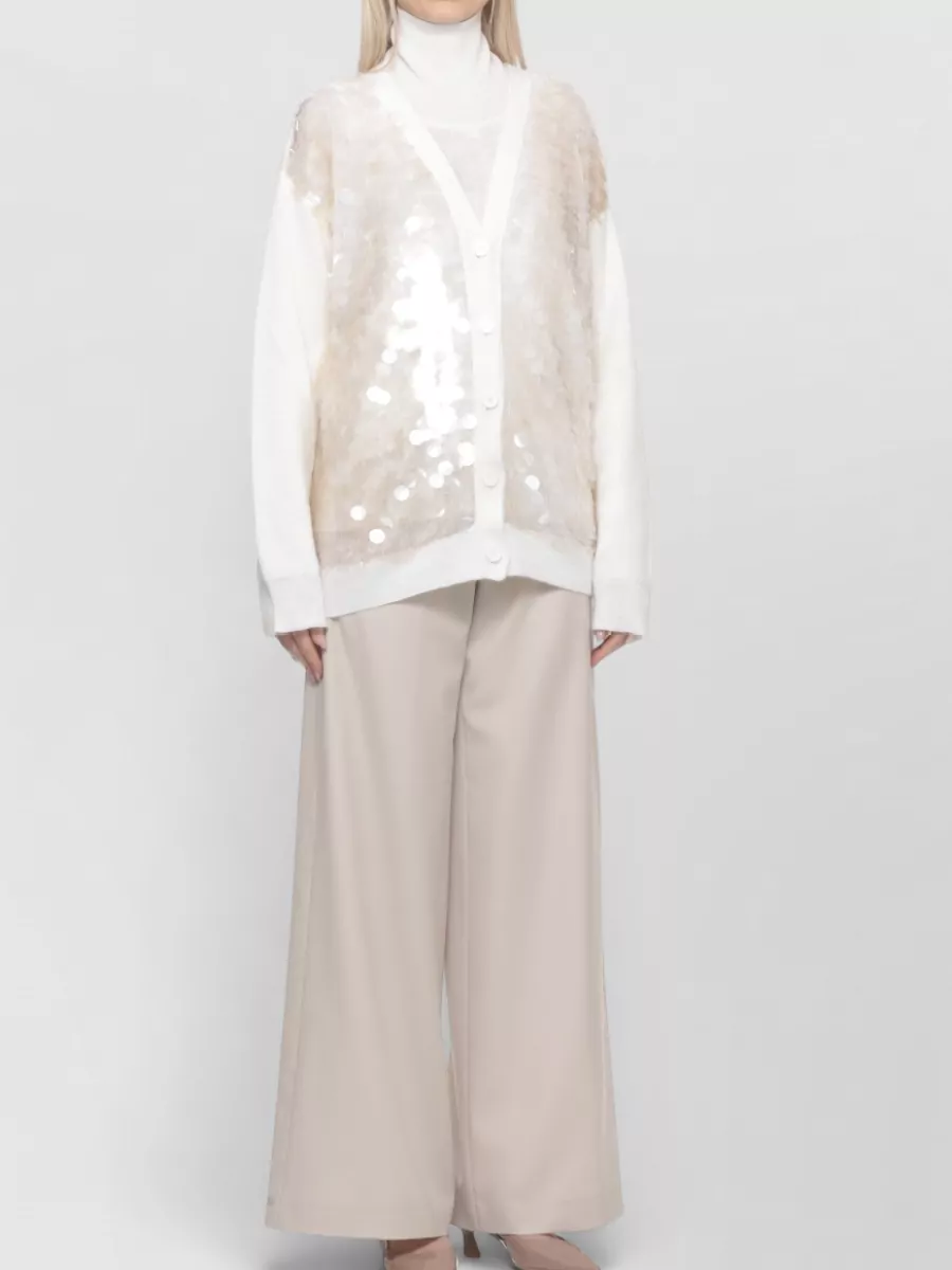 Fabiana Filippi Sequin Embellished V Neck Cardigan