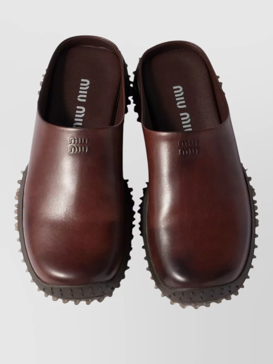 Miu Miu Leather Slides