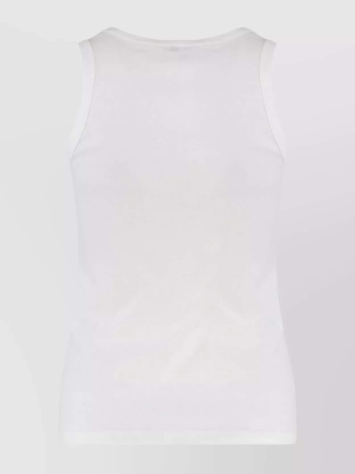 Saint Laurent Ribbed Edges Scoop Neck Sleeveless Tank In White