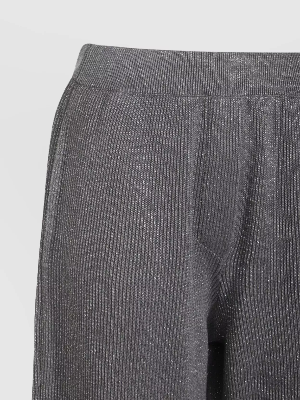 Brunello Cucinelli Ribbed Texture Elastic Waistband Shimmering Finish Trousers