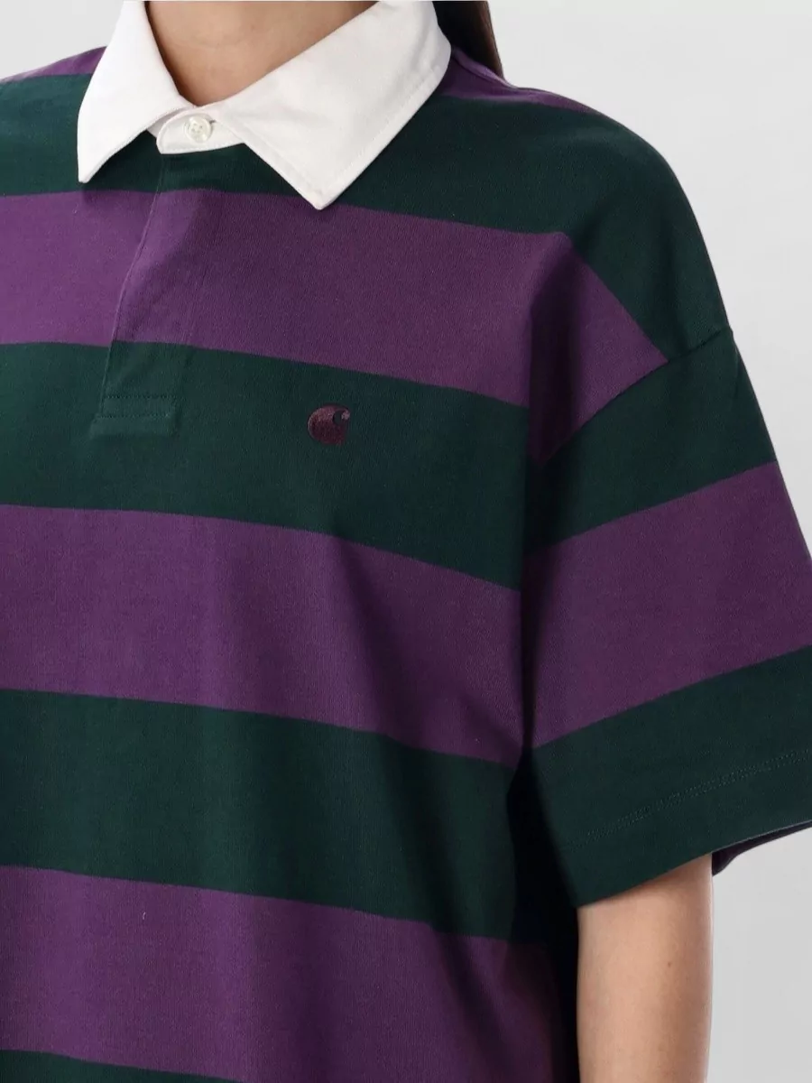 Carhartt Wip Seffner Polo Shirt Contrasting Collar Stripes