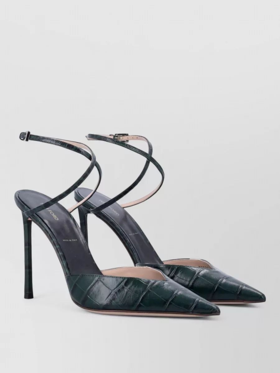 Tom Ford leather croc-effect pumps