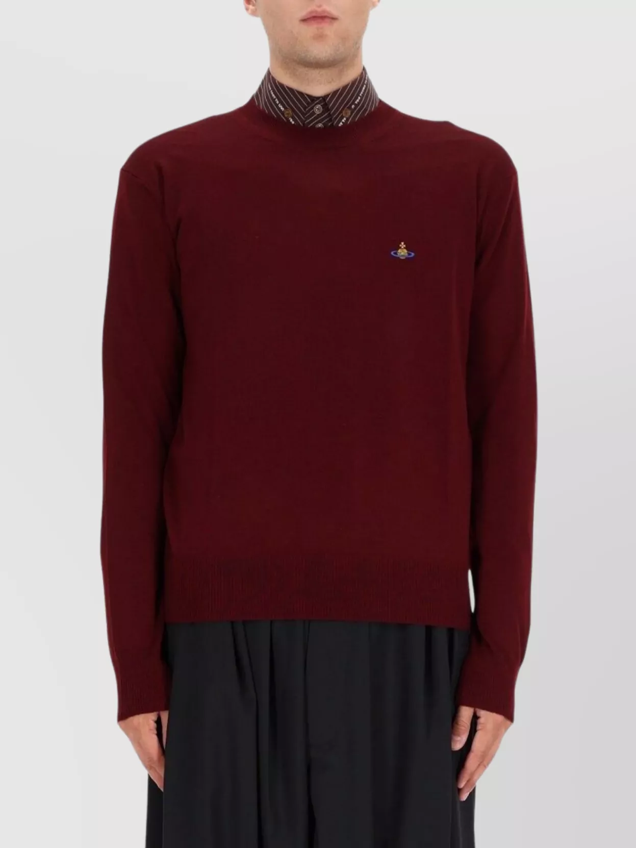 Vivienne Westwood Long Sleeve Ribbed Cuff Crew Neck Sweater