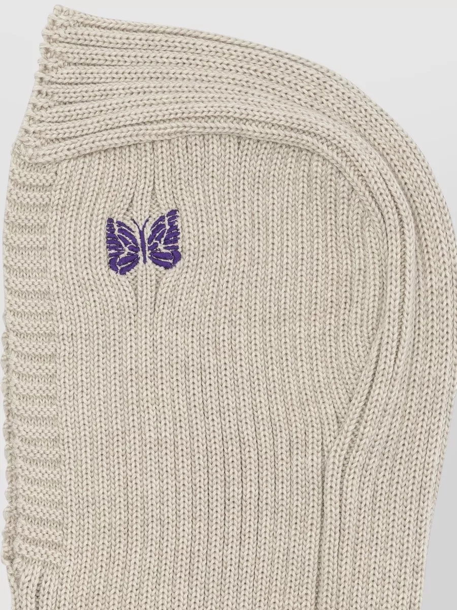 Needles Ribbed Knit Balaclava Embroidered Detail