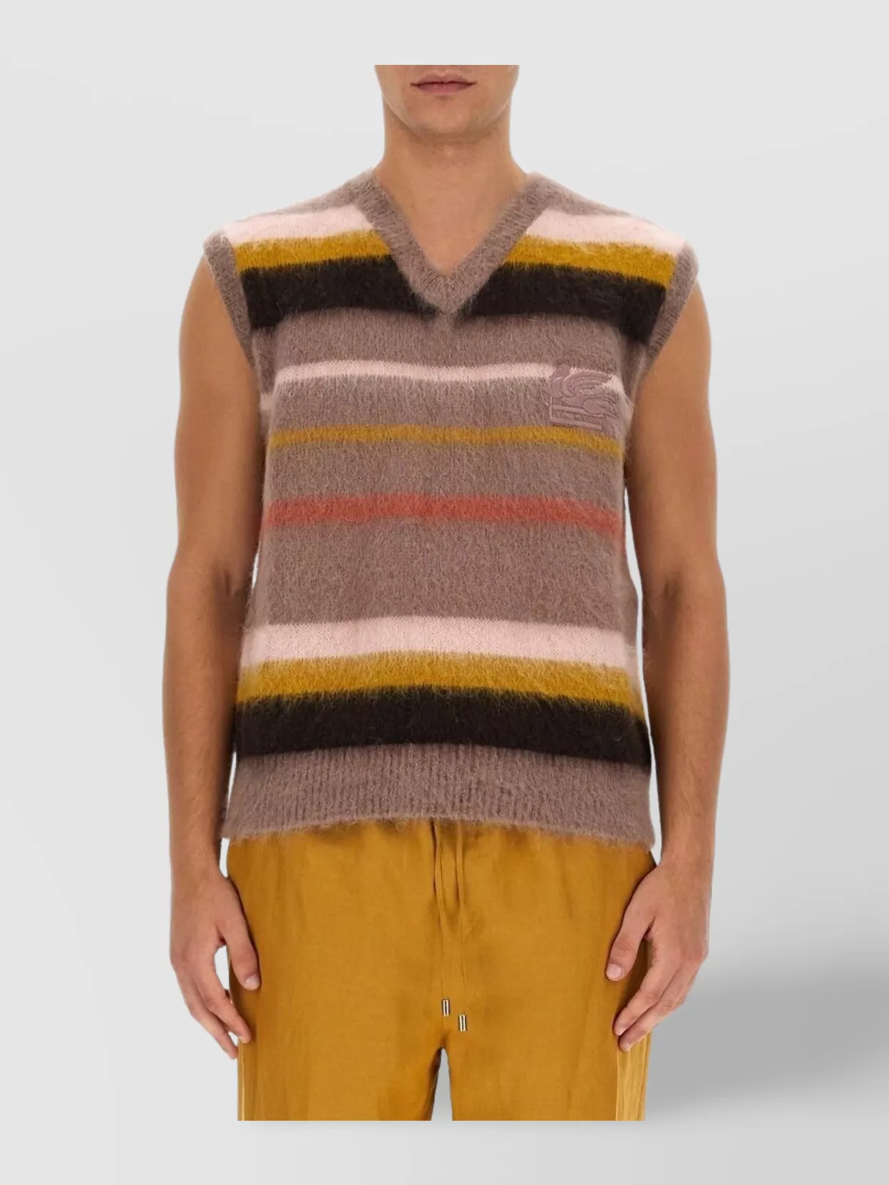 Etro Striped Pattern V-Neck Vest