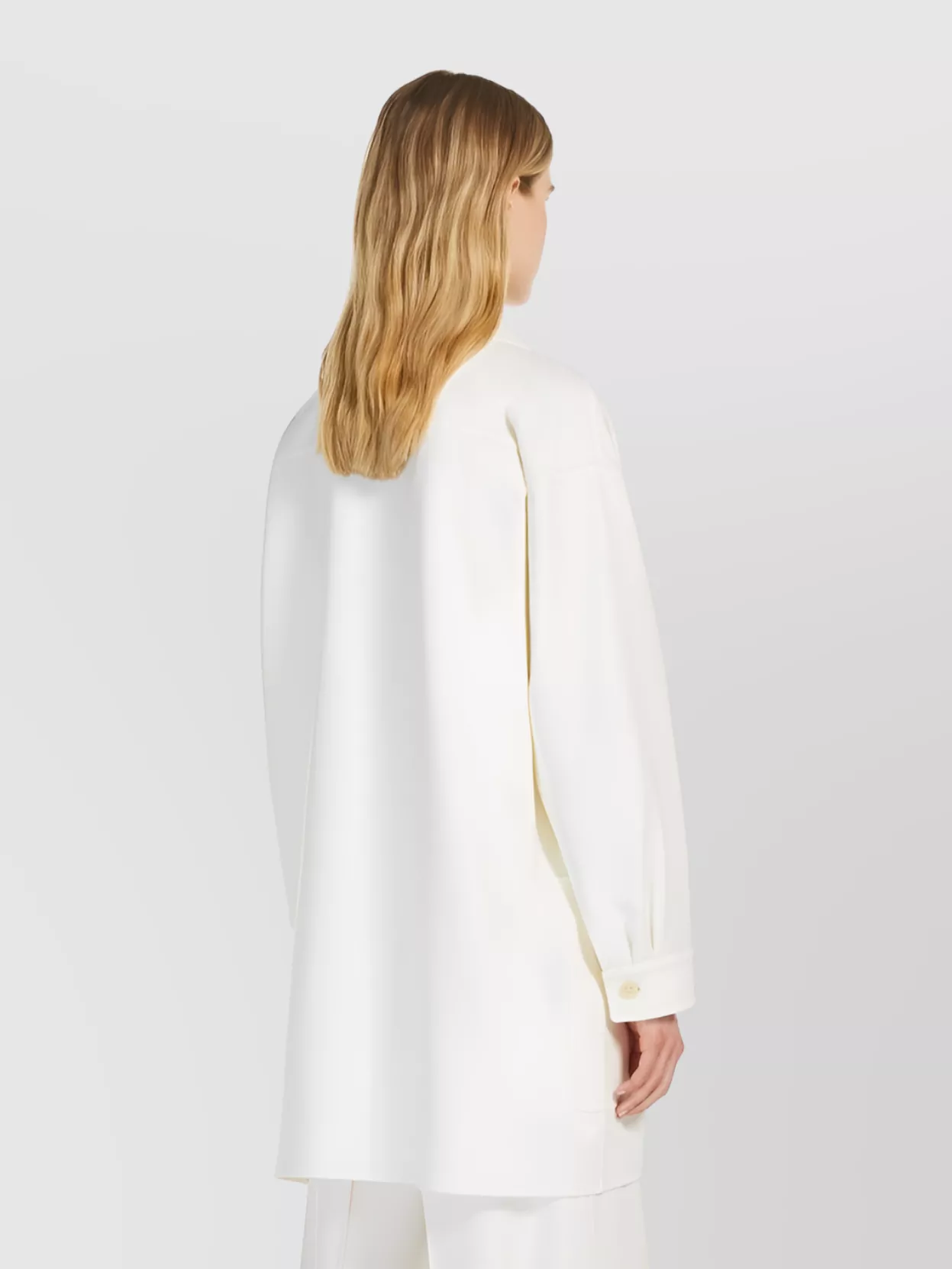 Shop Max Mara Oversized Wool Canvas Jacket