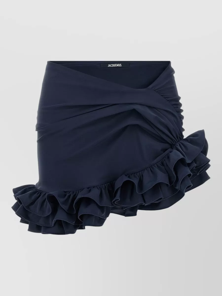 Jacquemus Asymmetric ruffled mini skirt | The Fashion Square