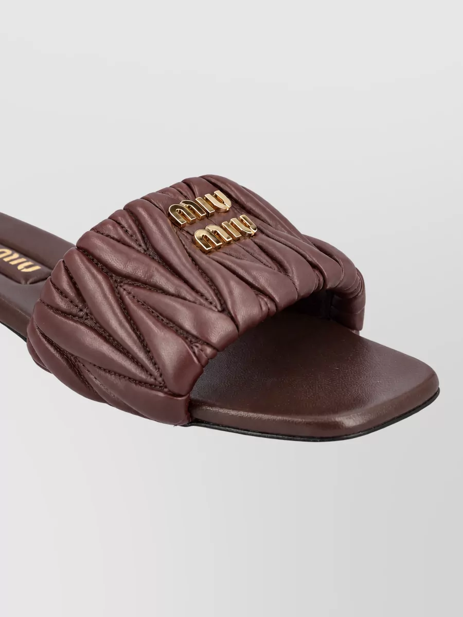 Miu Miu Leather Quilted Slides