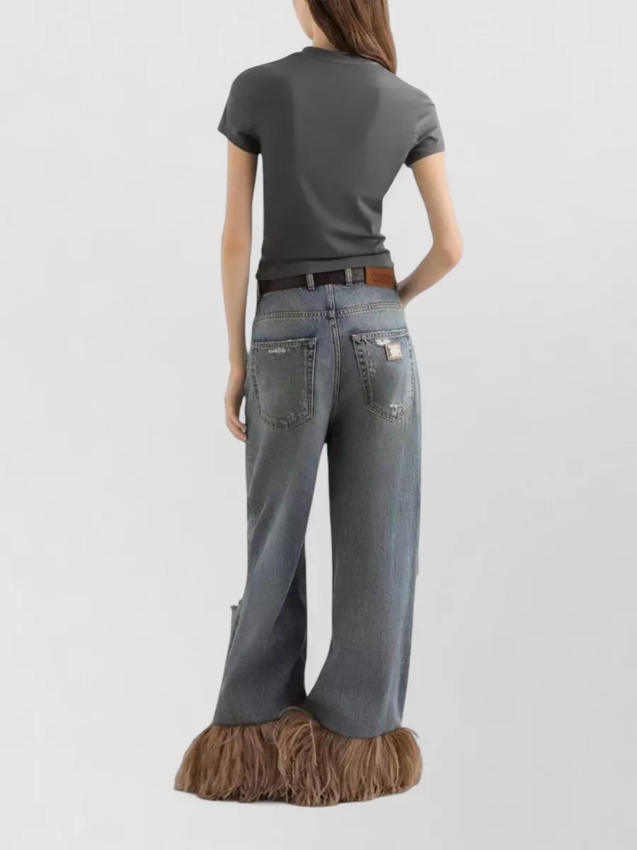 Dolce&Gabbana Crew Neck Graphic Print Ribbed Hem T Shirt