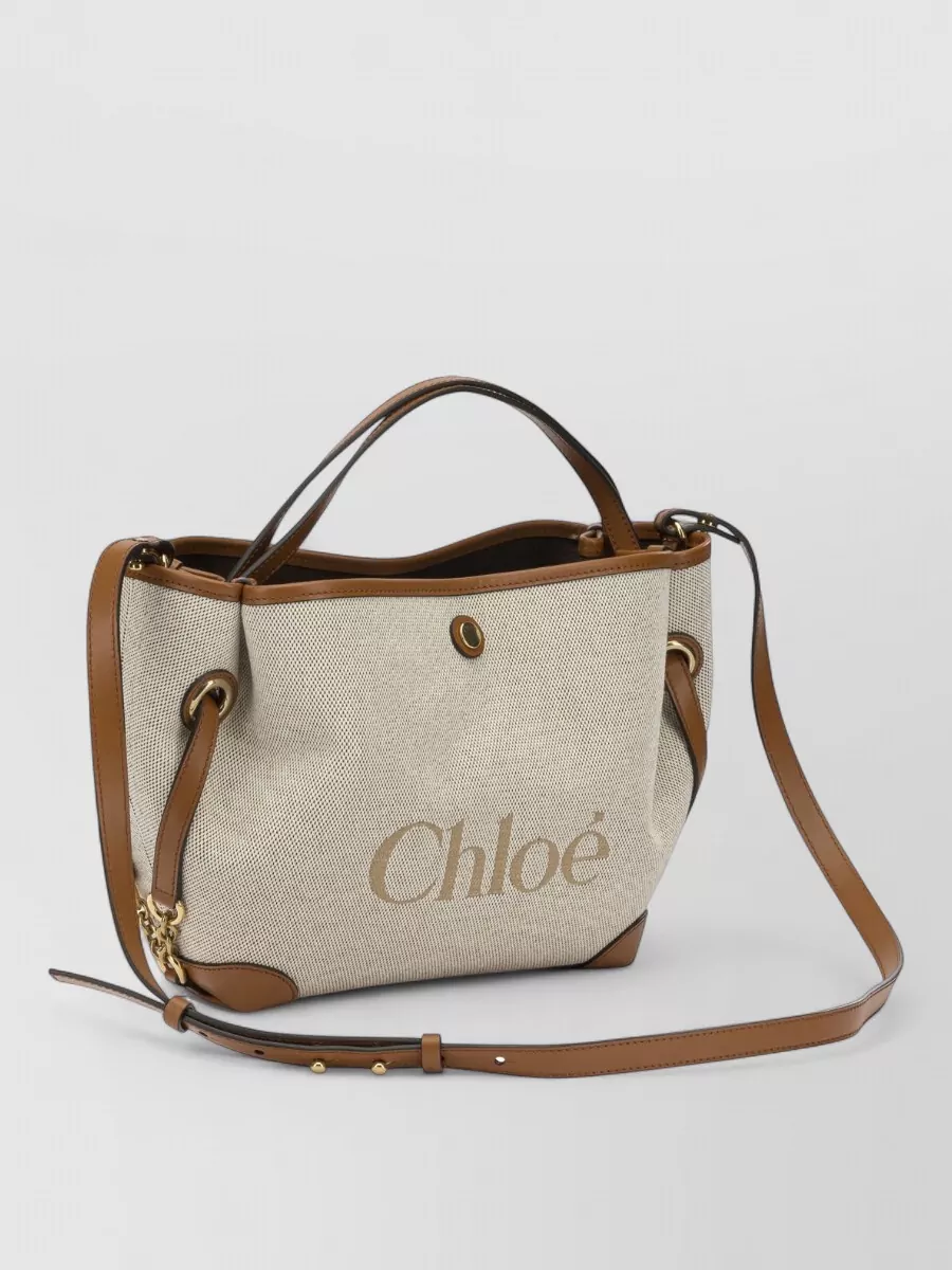 Chloé Woody Cotton Canvas Tote Bag