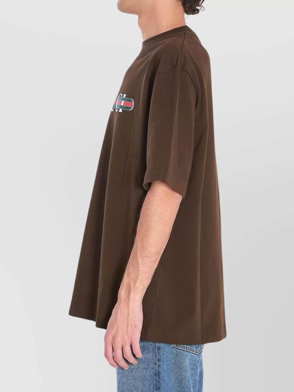 Gucci Oversized Cotton Jersey T-Shirt With Web Print
