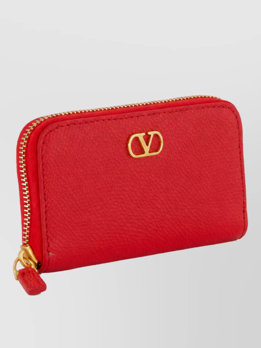Valentino Garavani Leather Zip-Around Purse