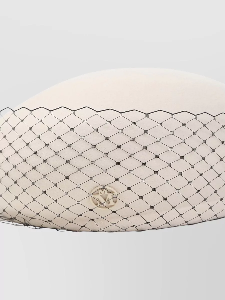 Maison Michel Wool Veil Pillbox Hat