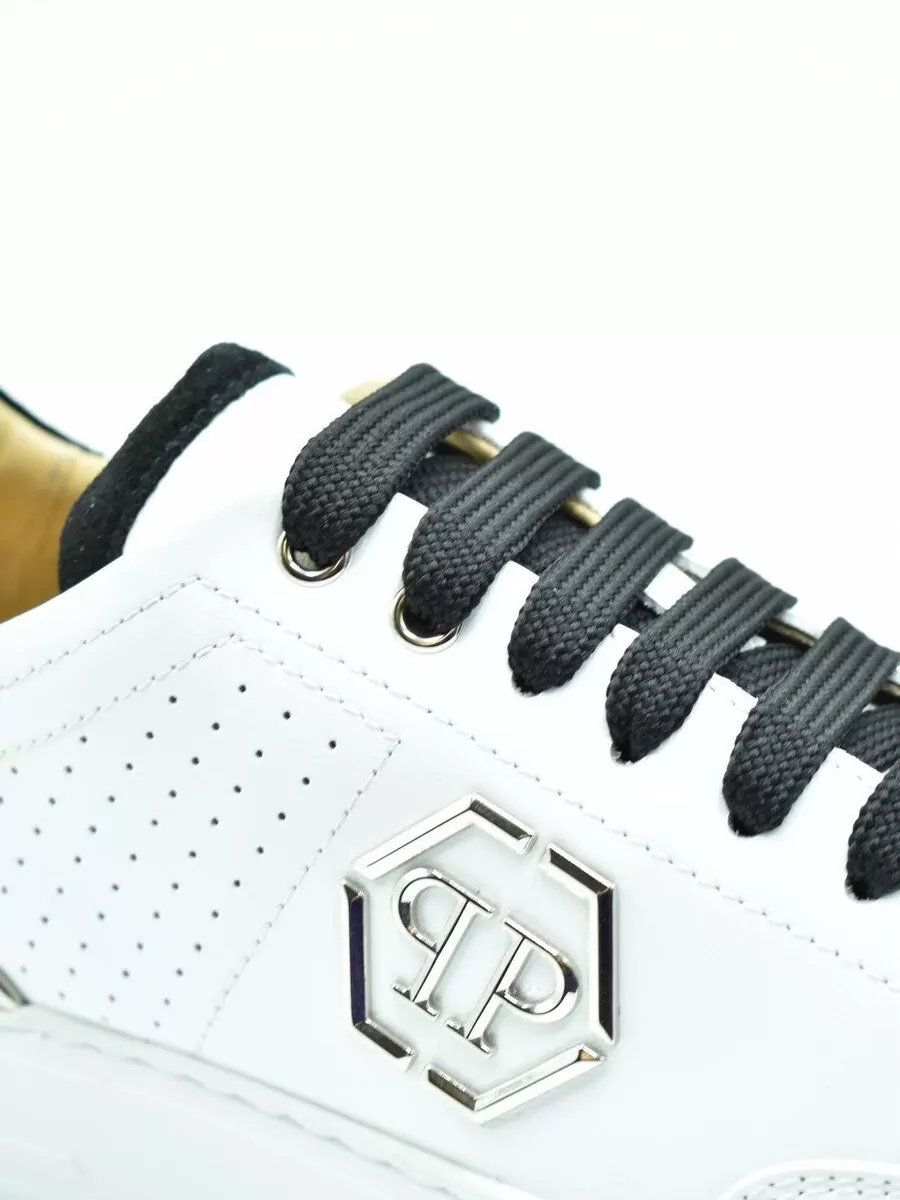 Philipp Plein Sneakers Contrast Heel Tab Perforated Rubber Sole