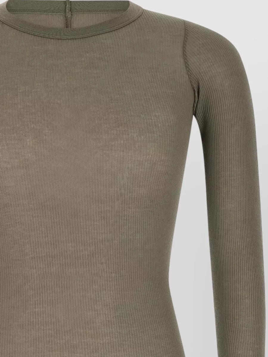 Rick Owens Silk Ribbed Long-Sleeve T-Shirt
