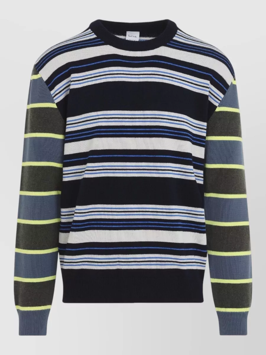 Paul Smith wool-blend fine-knit striped crew-neck sweater